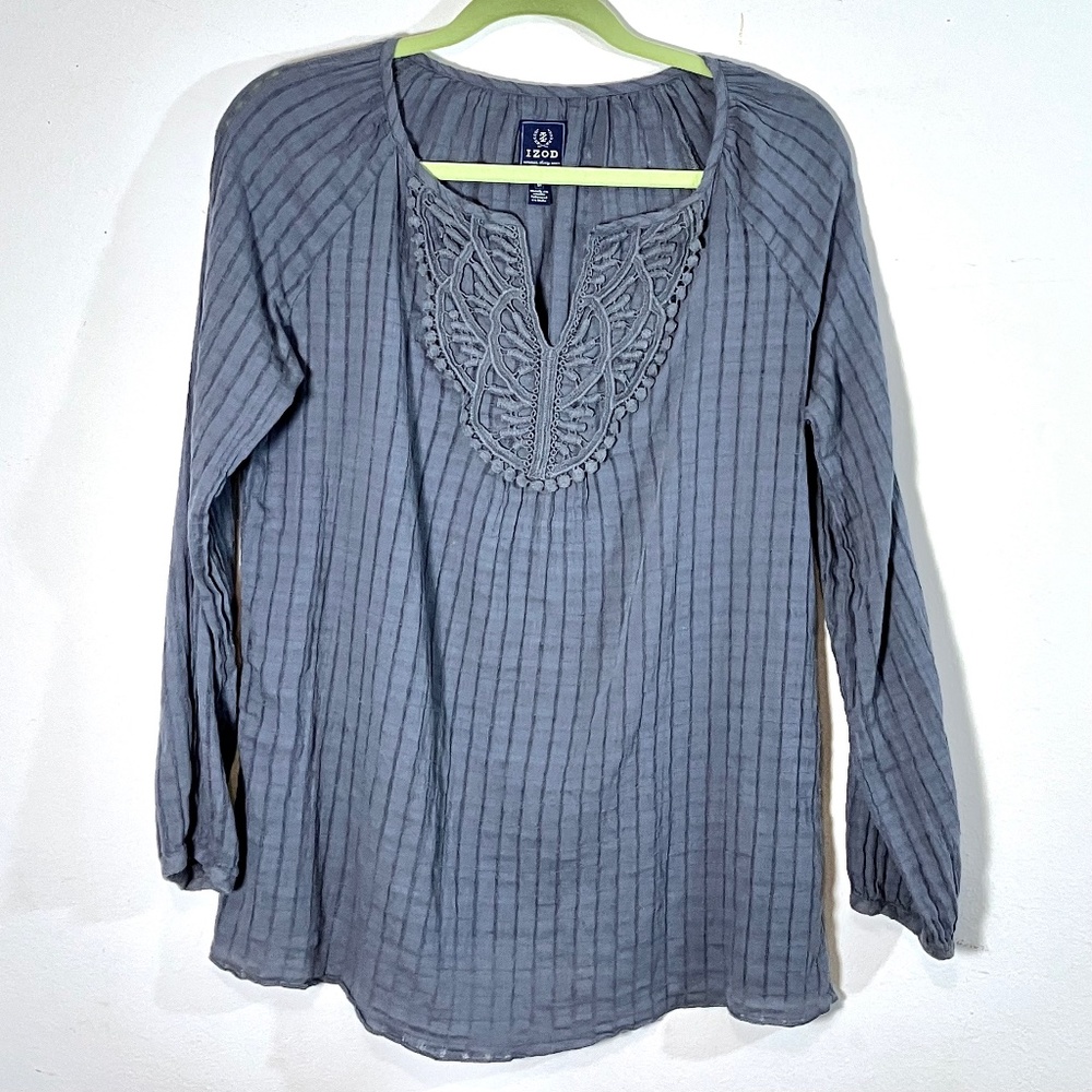 Izod Peasant Blouse M